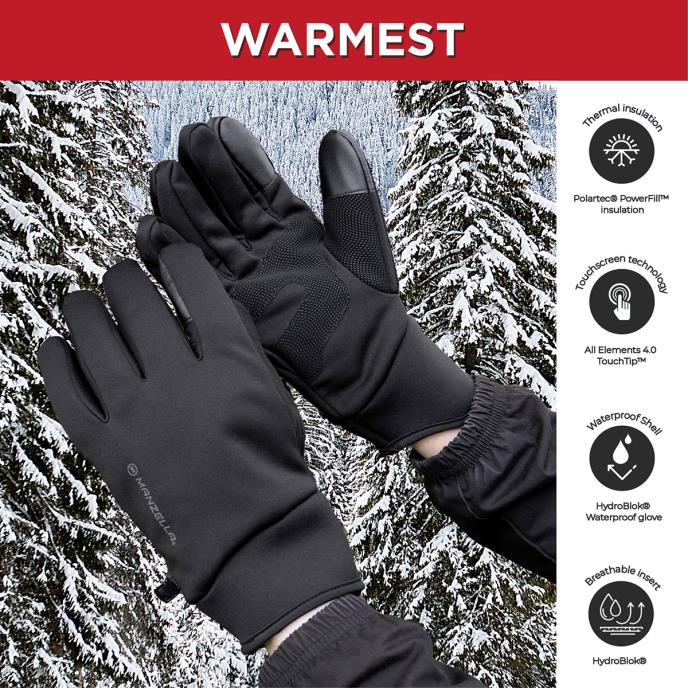 Mens Manzella Glove-Warmest  Black Extra Image 3
